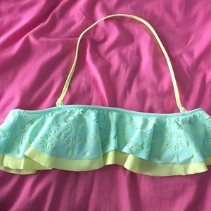 PINK Victoria’s Secret Teal & Yellow Bandeau suit